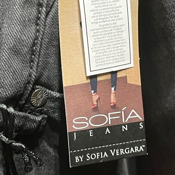 Sofia Vergara Adora Super Hi Rise Distressed Curvy Girlfriend Jeans, 10S, NWT - Picture 15 of 16